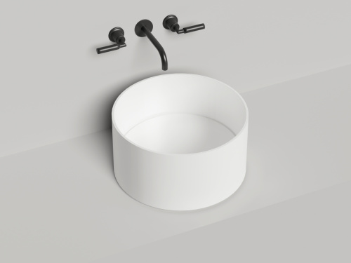 Раковина из искусственного камня S-Stone Salini ARMONIA 130422TM 50х50 накладная цвет белый 1 отверстие под смеситель
